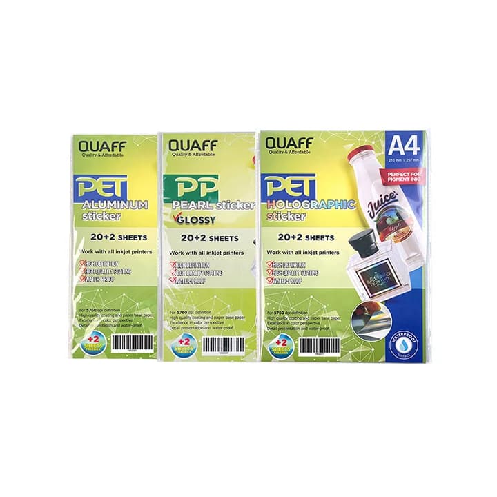 QUAFF PET Aluminum Sticker 180G A4