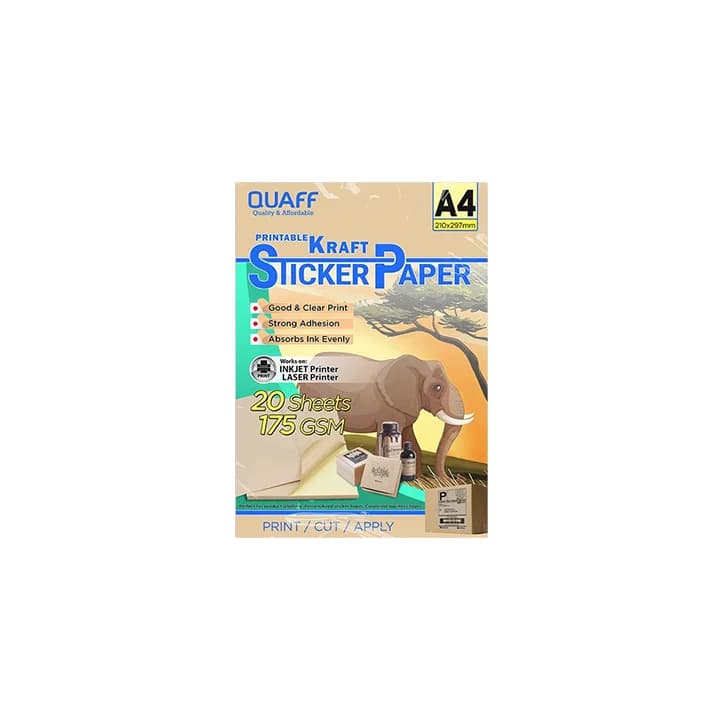 Quaff Sticker Paper Kraft 175gsm/165gsm A4 Size
