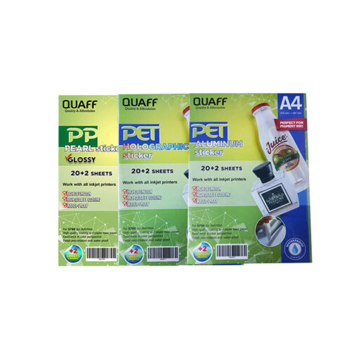 Quaff PP, PET Inkjet Sticker A4