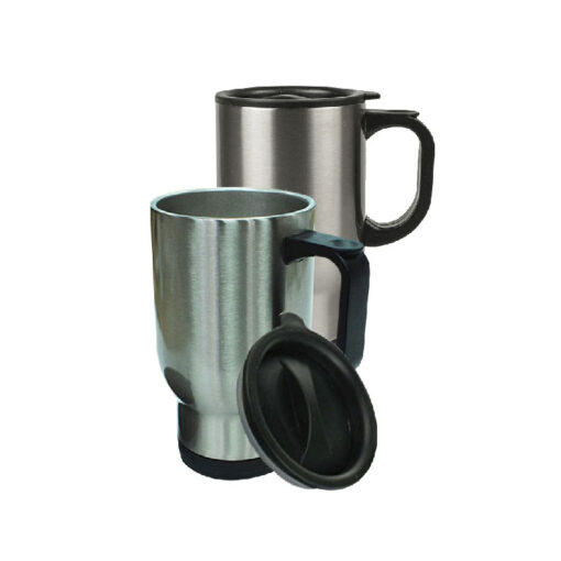 Quaff Coated Car Mug 450ml Silver
